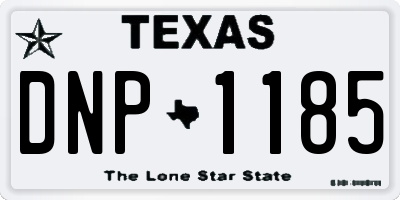 TX license plate DNP1185