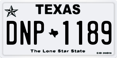 TX license plate DNP1189