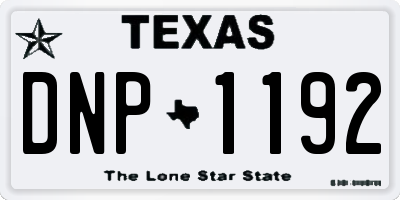 TX license plate DNP1192
