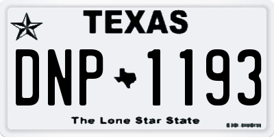 TX license plate DNP1193