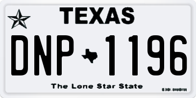 TX license plate DNP1196