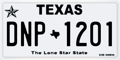 TX license plate DNP1201