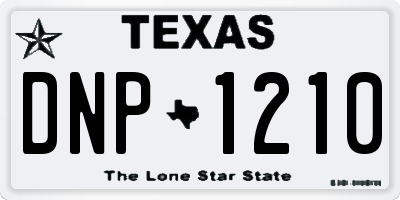 TX license plate DNP1210