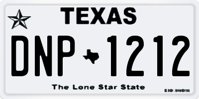 TX license plate DNP1212