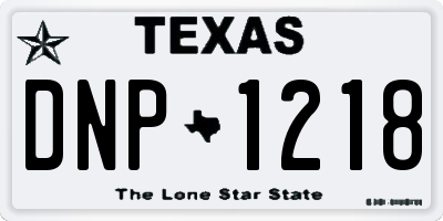 TX license plate DNP1218