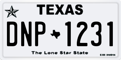 TX license plate DNP1231