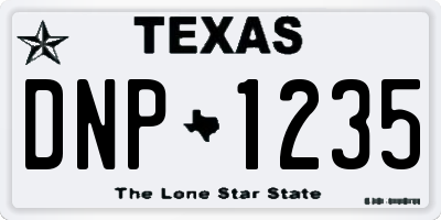 TX license plate DNP1235