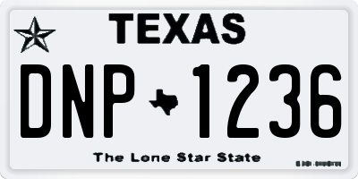 TX license plate DNP1236