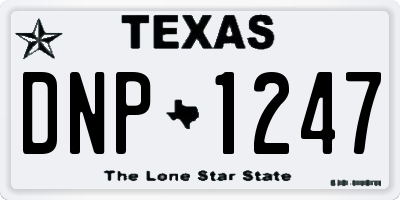 TX license plate DNP1247