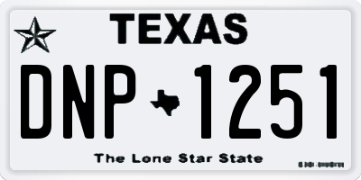 TX license plate DNP1251