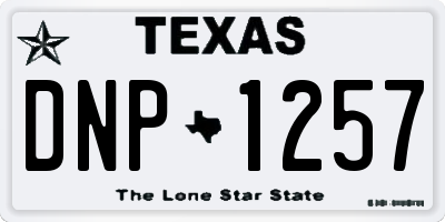 TX license plate DNP1257