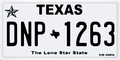 TX license plate DNP1263
