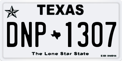 TX license plate DNP1307