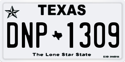 TX license plate DNP1309