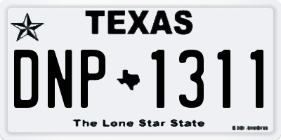 TX license plate DNP1311