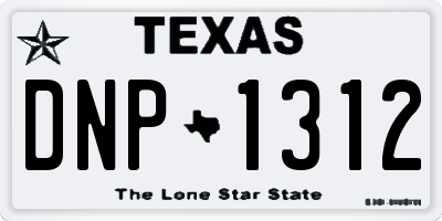 TX license plate DNP1312