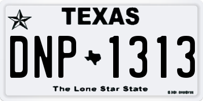 TX license plate DNP1313