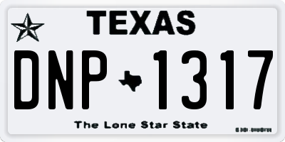 TX license plate DNP1317