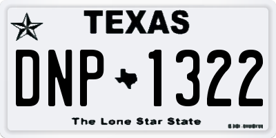 TX license plate DNP1322