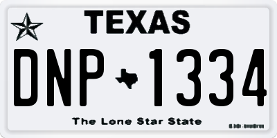 TX license plate DNP1334