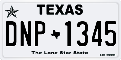 TX license plate DNP1345