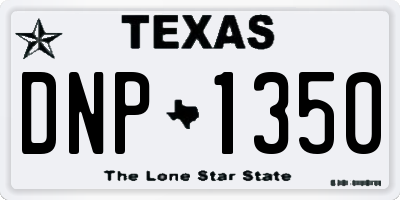 TX license plate DNP1350