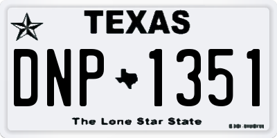 TX license plate DNP1351
