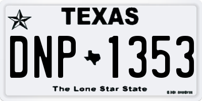TX license plate DNP1353