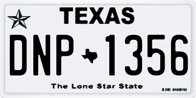 TX license plate DNP1356
