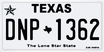 TX license plate DNP1362