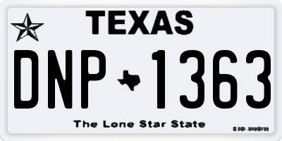 TX license plate DNP1363