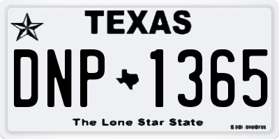 TX license plate DNP1365