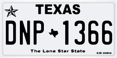 TX license plate DNP1366
