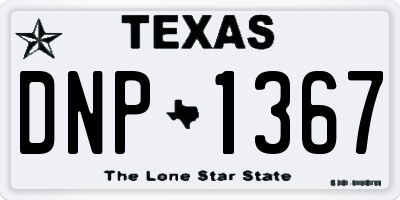 TX license plate DNP1367