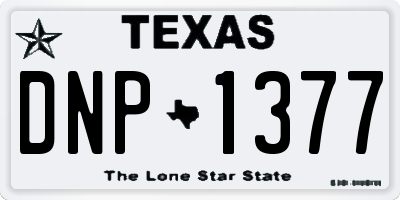 TX license plate DNP1377