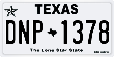 TX license plate DNP1378