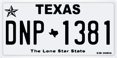 TX license plate DNP1381