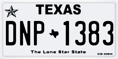 TX license plate DNP1383