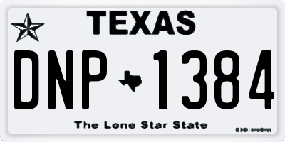 TX license plate DNP1384