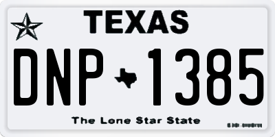TX license plate DNP1385