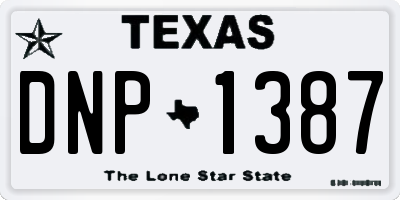 TX license plate DNP1387