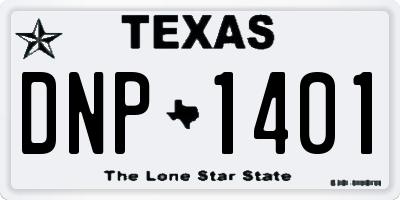 TX license plate DNP1401