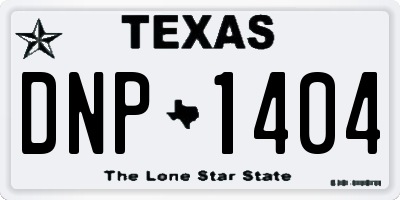 TX license plate DNP1404