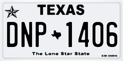 TX license plate DNP1406