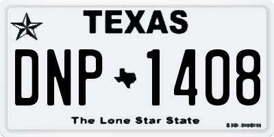 TX license plate DNP1408