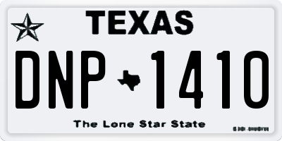 TX license plate DNP1410