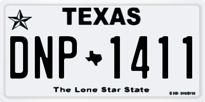 TX license plate DNP1411