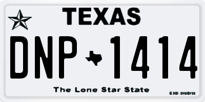 TX license plate DNP1414