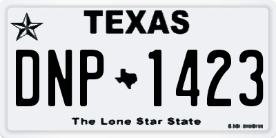 TX license plate DNP1423