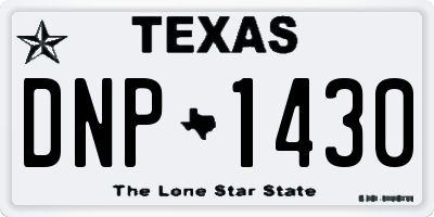TX license plate DNP1430
